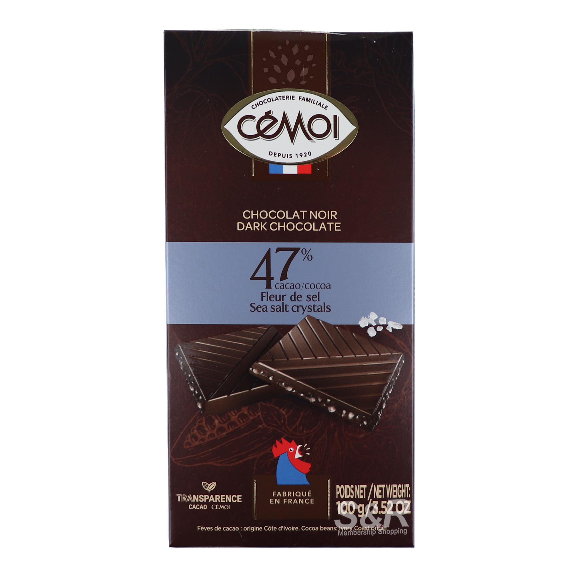 Cemoi 47% Dark Chocolate Sea Salt Crystals 100g